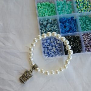 Pulsera con perlas blancas 8 mm